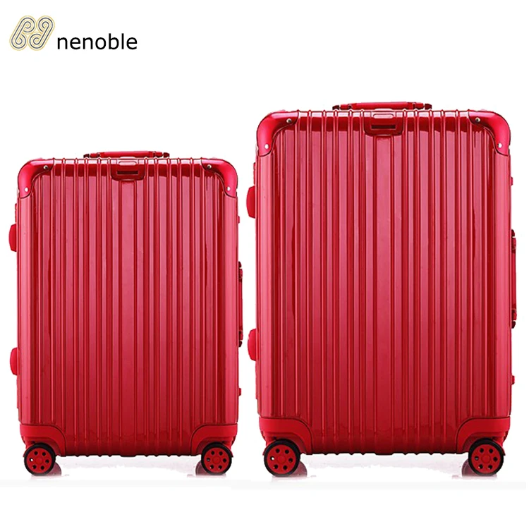 aluminum trolley luggage suitcase set with big capacity bag