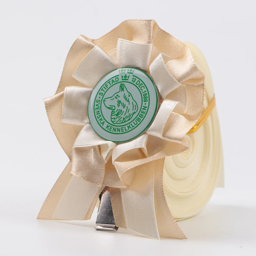 Custom Solid Color Printed Satin Rosette Award Ribbon for Medals