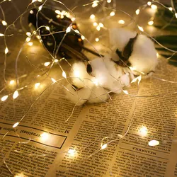 CR2032 button battery operated mini copper wire LED fairy string lights