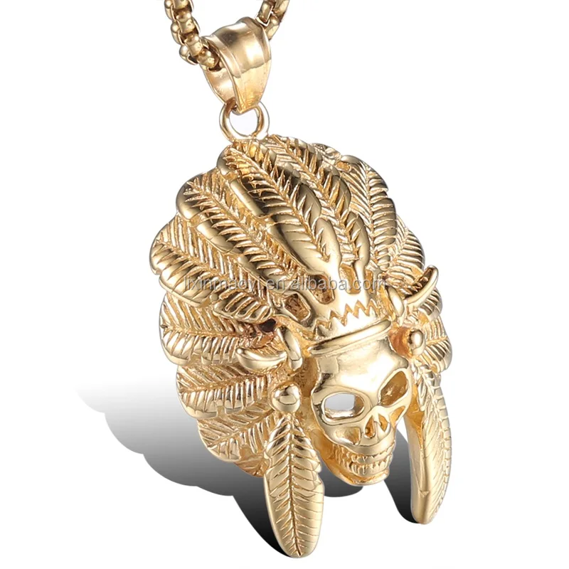 Customized Fashion Stainless Steel Five-pointed Star Pendant Skull Charm