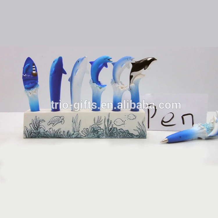 Polyresin animal pen dolphin and orca design