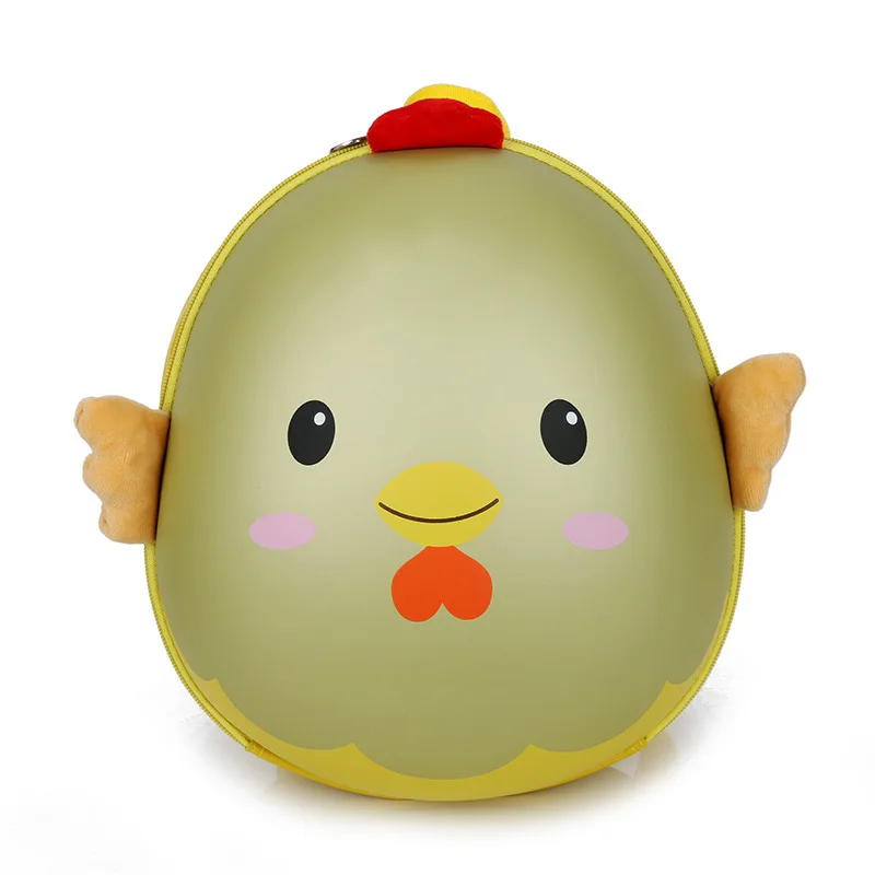 Promotional Cute 3D Hard Shell Solid Chicken Pattern Kids Bag Custom Kindergarten School Packs