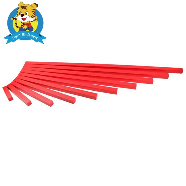 Деревянные Монтессори сенсорный материал длинные красные стержни обучающие