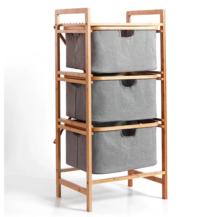 Eco-friendly Custom Foldable Bamboo Clothes Laundry Basket Drawer Organizer Storage Box