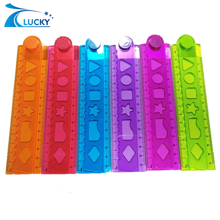 Прозрачная Пластиковая Складная прямая Линейка для детей и студентов измерительный инструмент шаблон рисования угловая линейка