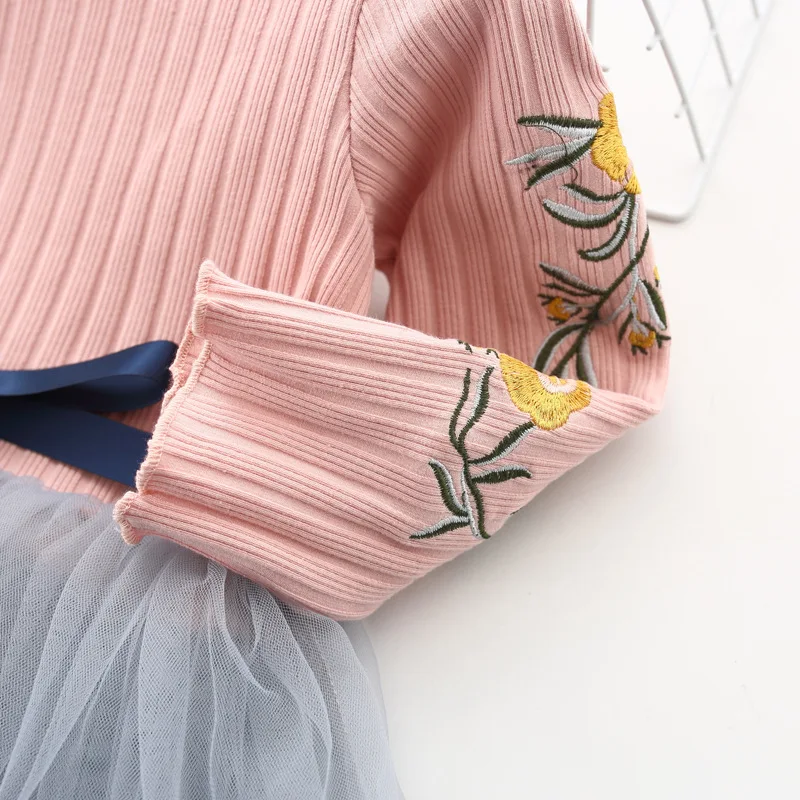 Hao Baby Children Lace Wear Autumn Girl Cotton Sleeveless Dress Kid Floral Princess Dress