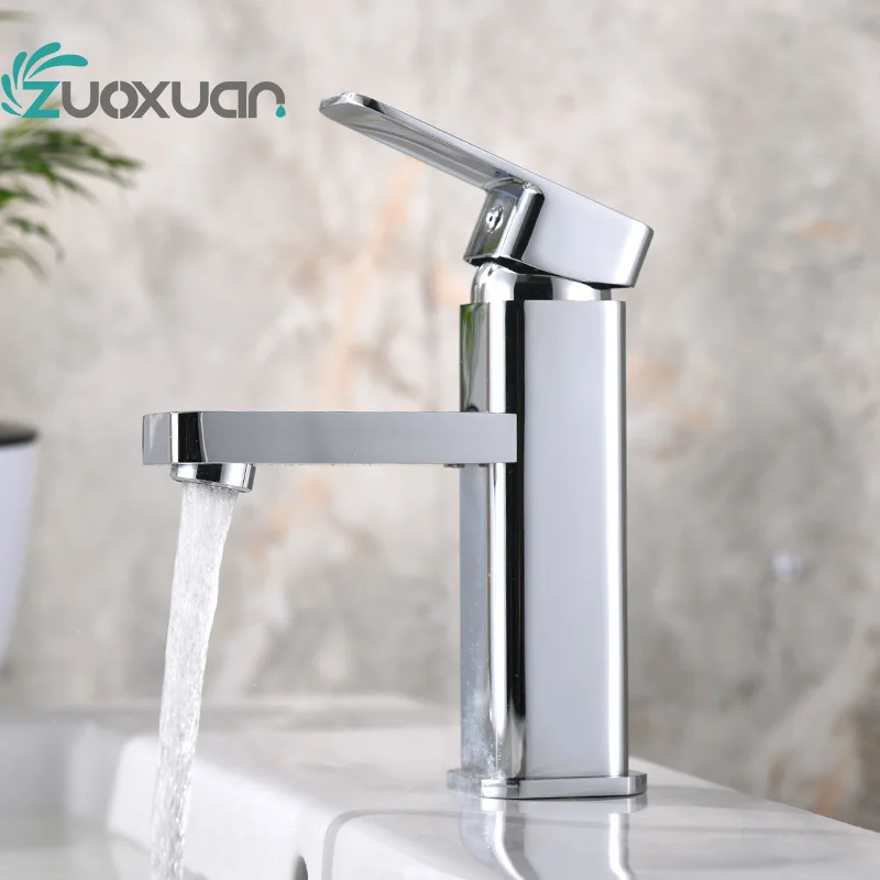 ZUOXUAN FAUCET,BATHROOM Basin FAUCET,THE Faucet Water Saving 30% Cold/hot Water Single Handle Single Hole Brass Chrome Ceramic