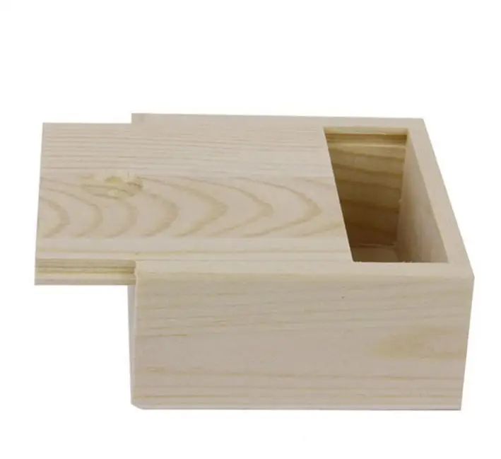 Custom Cheap Unfinished Wood Gift Package Box With Sliding Lid