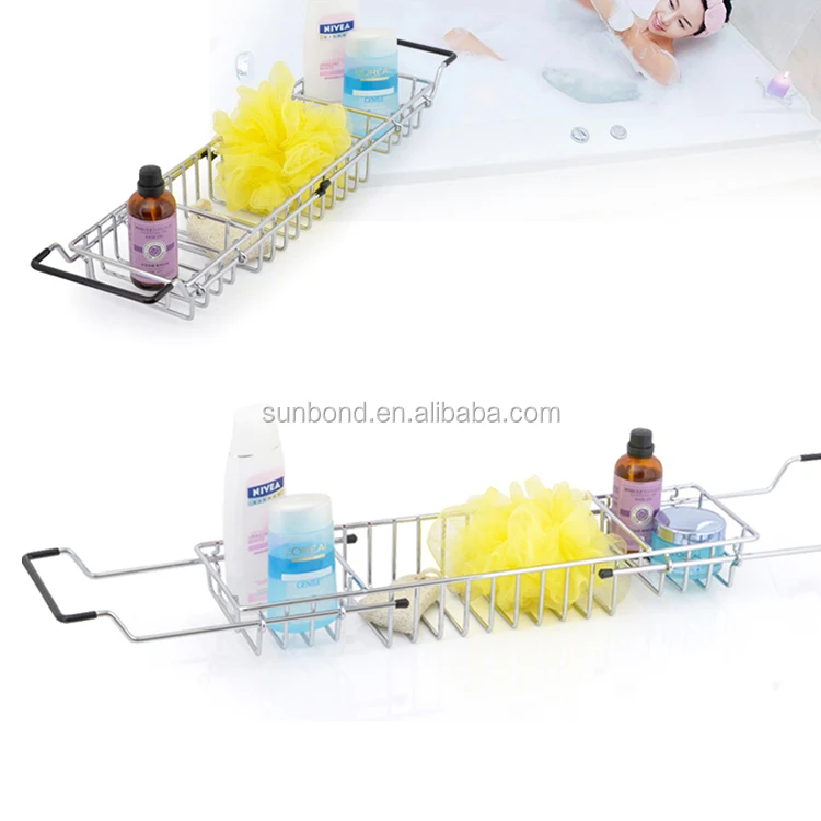 
Bathroom metal wire shower bathtub caddy tray for bath tub 