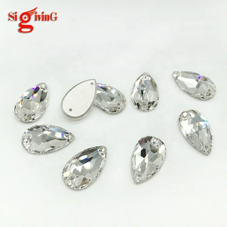 Factory Sale New Color High Quality Drop shape Strong Glue Strass Crystals Rhinestone