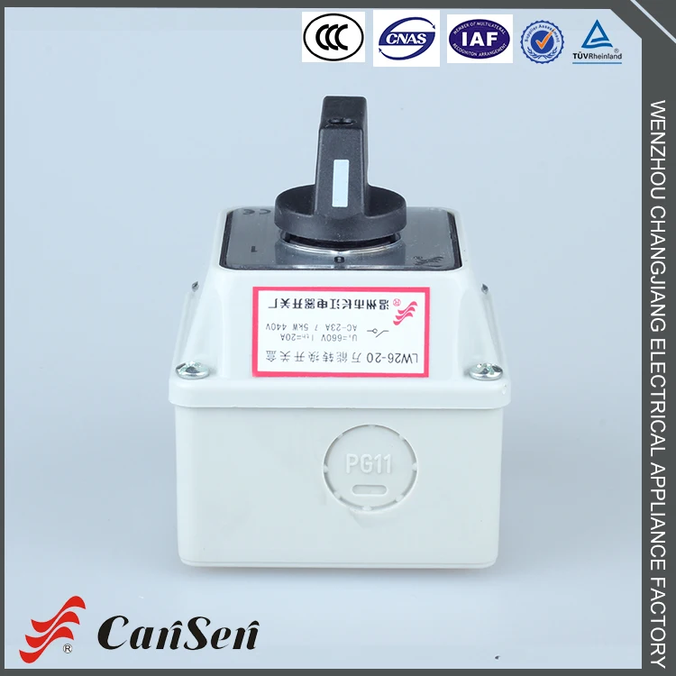 LW26-20 0-1 4 P IP65 поворотный переключатель с защитной коробке