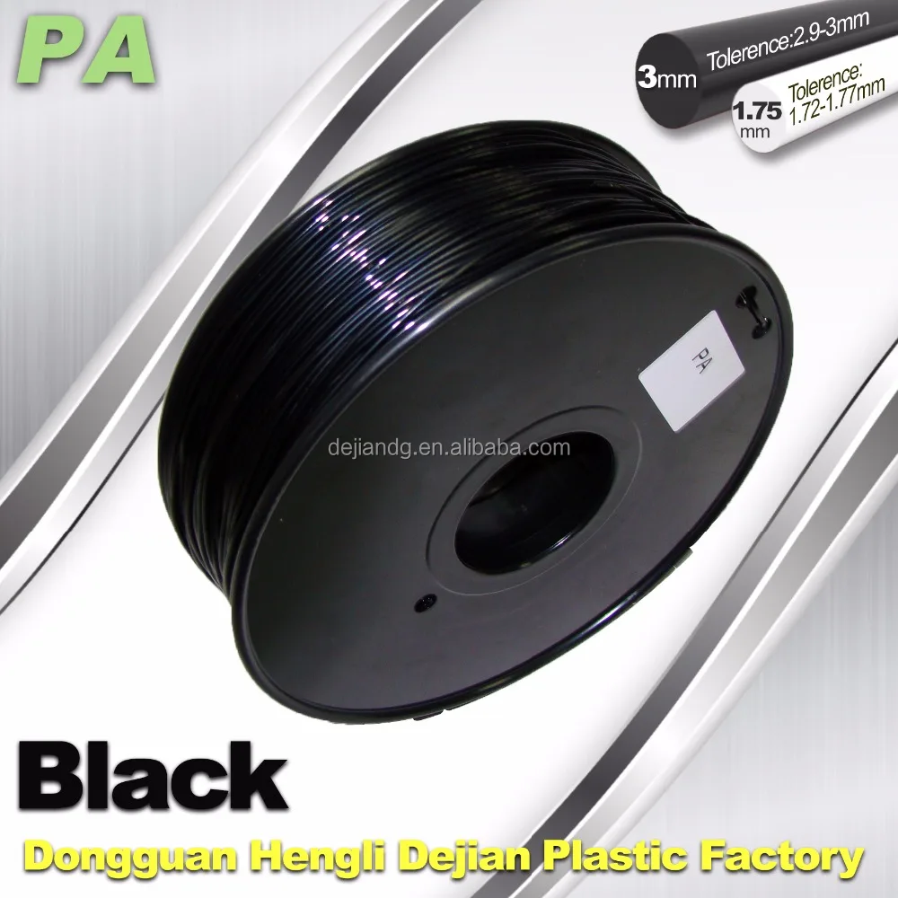 Nylon 3d printer filament 3mm 1.75mm of Black pla filament pla