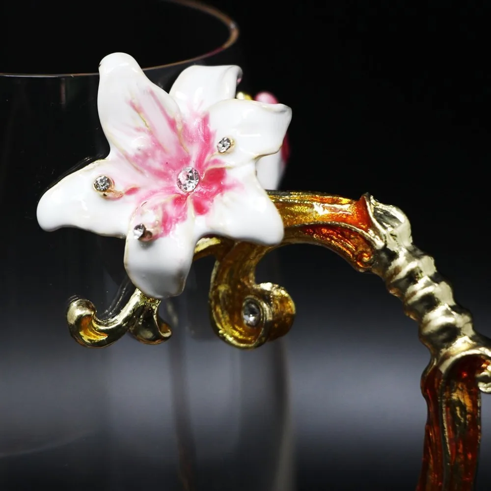 Novelty Enamel Handle Reusable Coffee Cup Glass