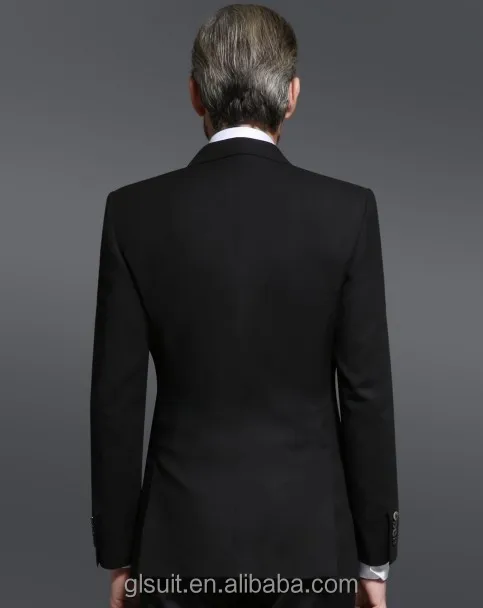New style 100%wool double breast two buttons black wedding dress suits for men