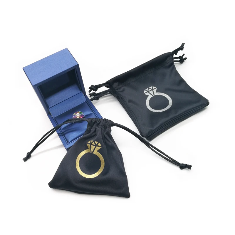 Promotional Hot Stamping Custom Logo Drawstring Glasses Jewelry Bag Pouch Soft Black Microfiber Sunglasses Pouch