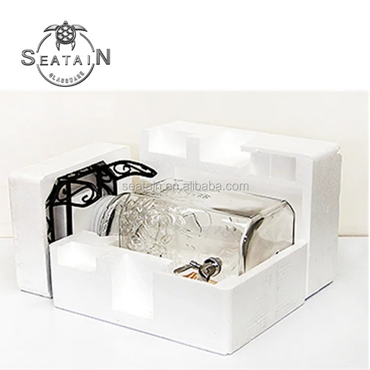 Квадратный диспенсер для напитков из прозрачного стекла объемом 10 л с бамбуковой подставкой