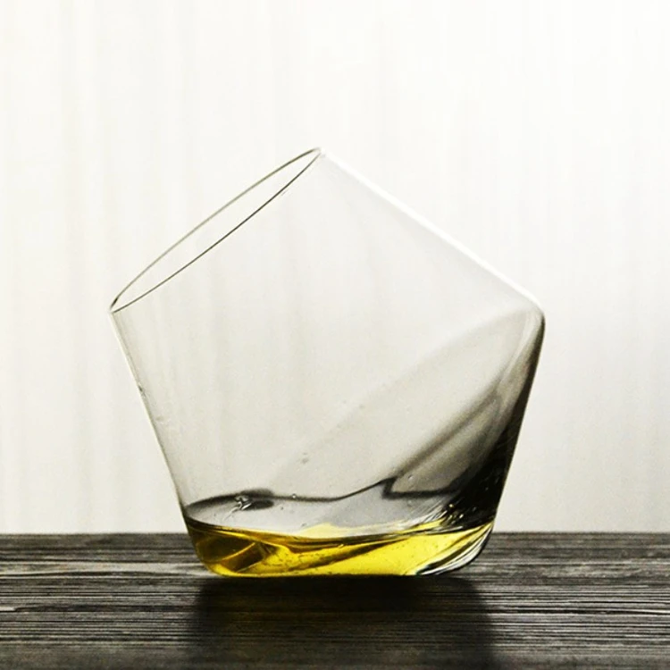 Handmade high borosilicate glass Rolling wine glasses stemless
