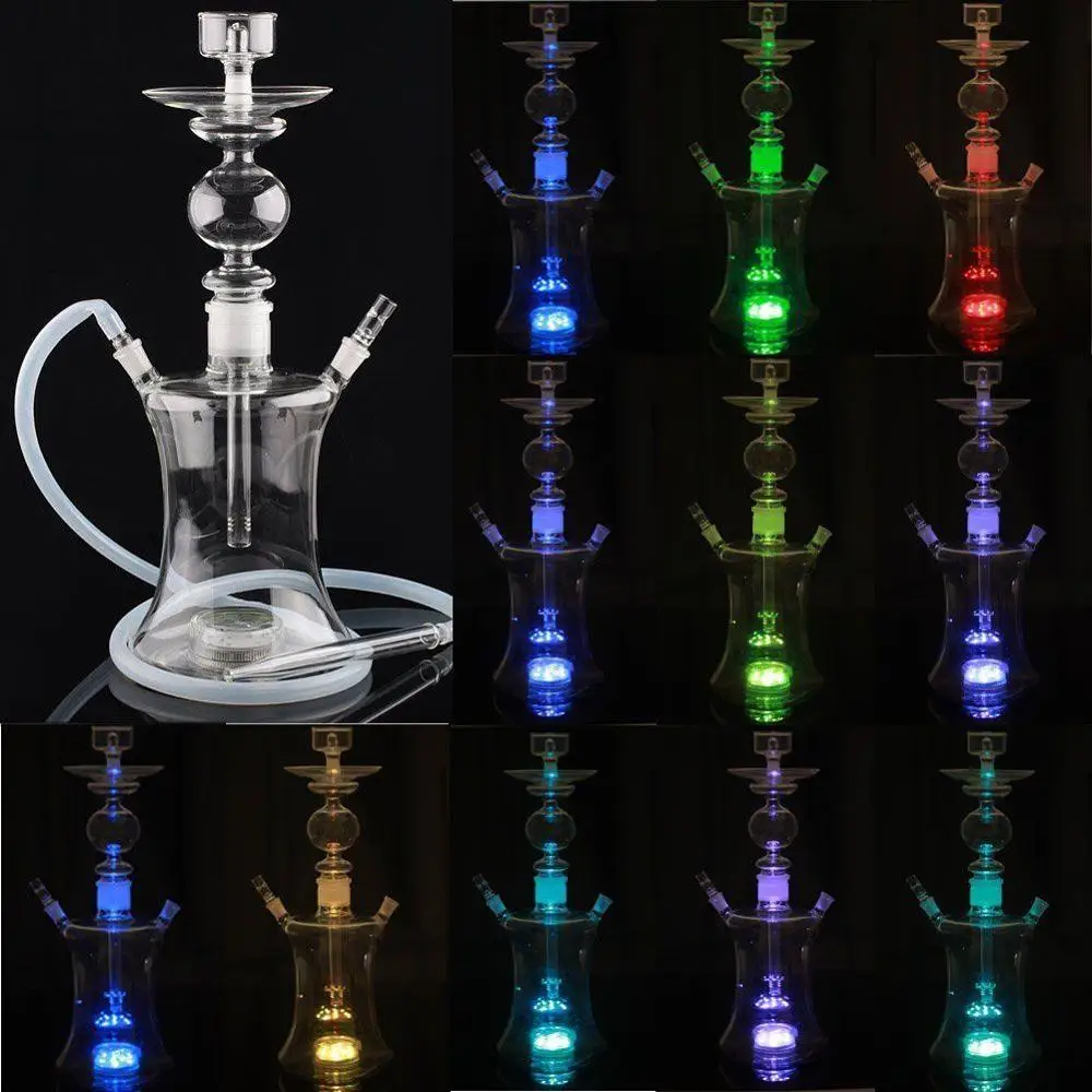 Anahi artistry borosilicate Russian style LED remote controller glass shisha hookah