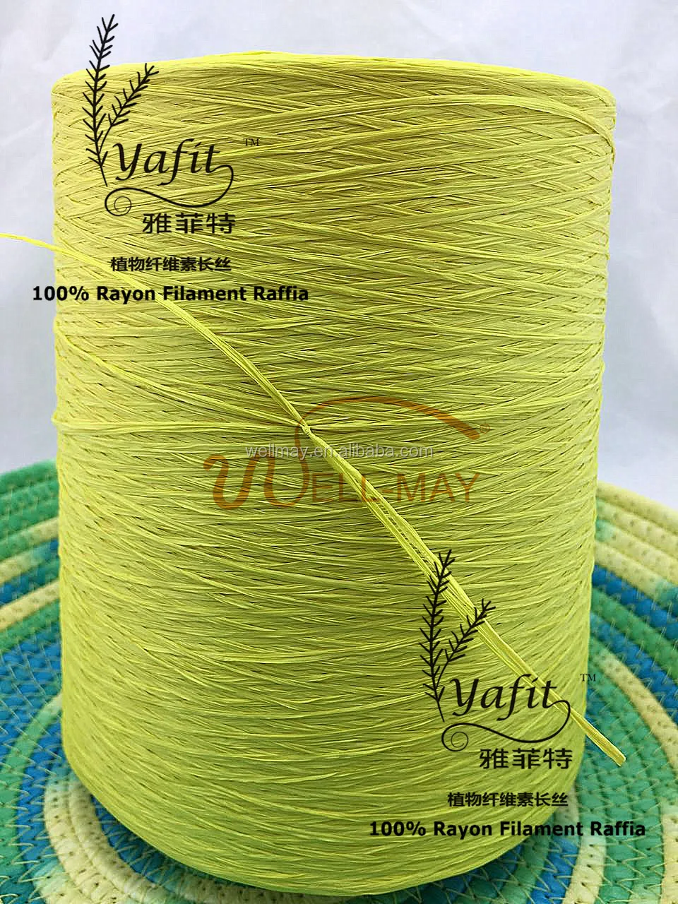 Flat filament yarn / Rayon Raffia 1100D Semi-Dull raw material cones