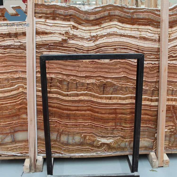 Cross cut Tiger onyx plate types of onyx marble slab
