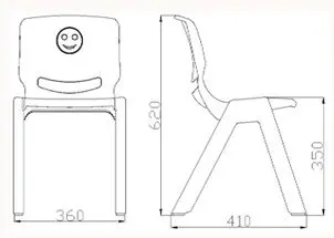 34cm seat height stackable school home student study plastic chair