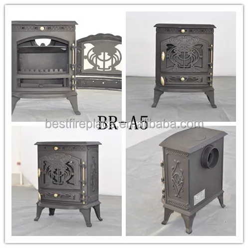 Smokeless Multi Fuel Cast Iron Stove Parts Baroque Indoor Heating Fireplace