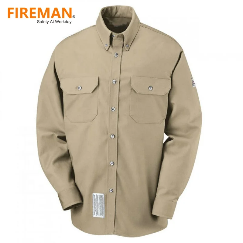 NFPA 2112 UL arc rated FR advanced anti fire fire proof Fire Flame Resistant retardant Uniform Shirt plaid henley shirt
