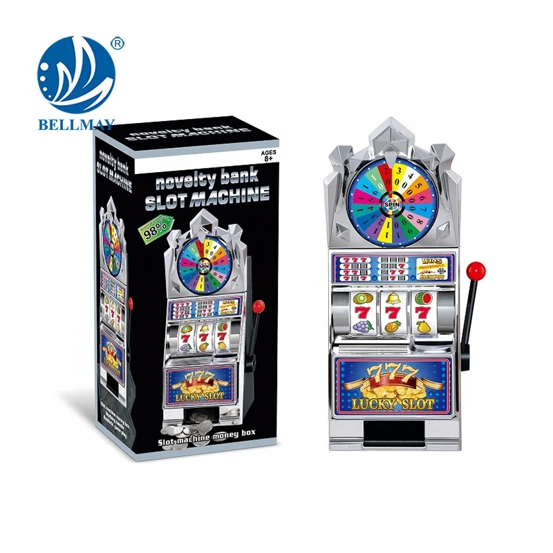 Bemay Toy Functional Slot Game Machine Toy Bank With 3 Spinning Reels And Coin Payout