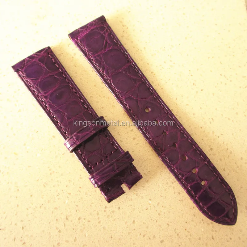 thin croco leather watch strap