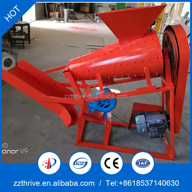 Disel engine long time working ricinus hulling machine/castor bean huller machine