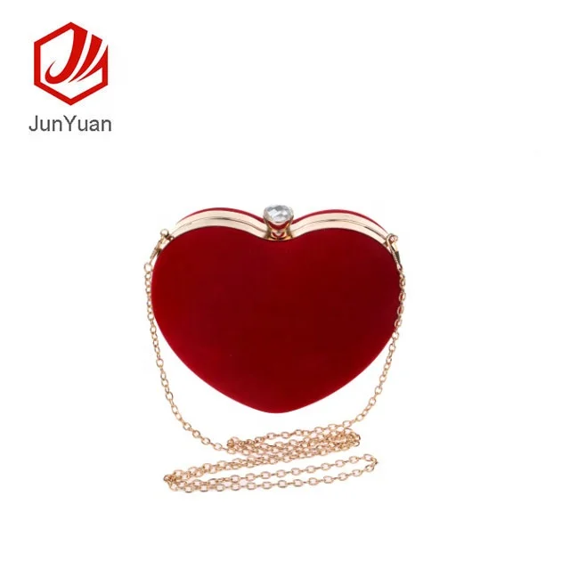 
JUNYUAN Heart Shape Lady Hand Makeup Bag For Women 
