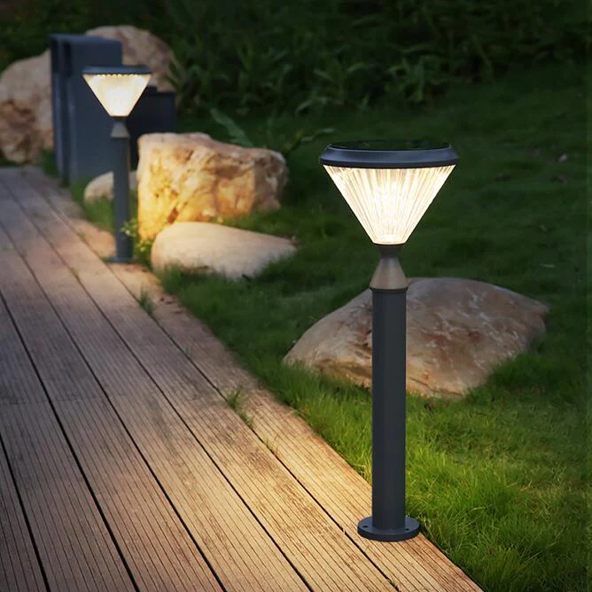 Solar LED Bollard 50CM 75CM 100CM Ground Stake Lamp Dusk to Dawn Decorative Solar Garden Lights for Lawn Patio Yard Walkway