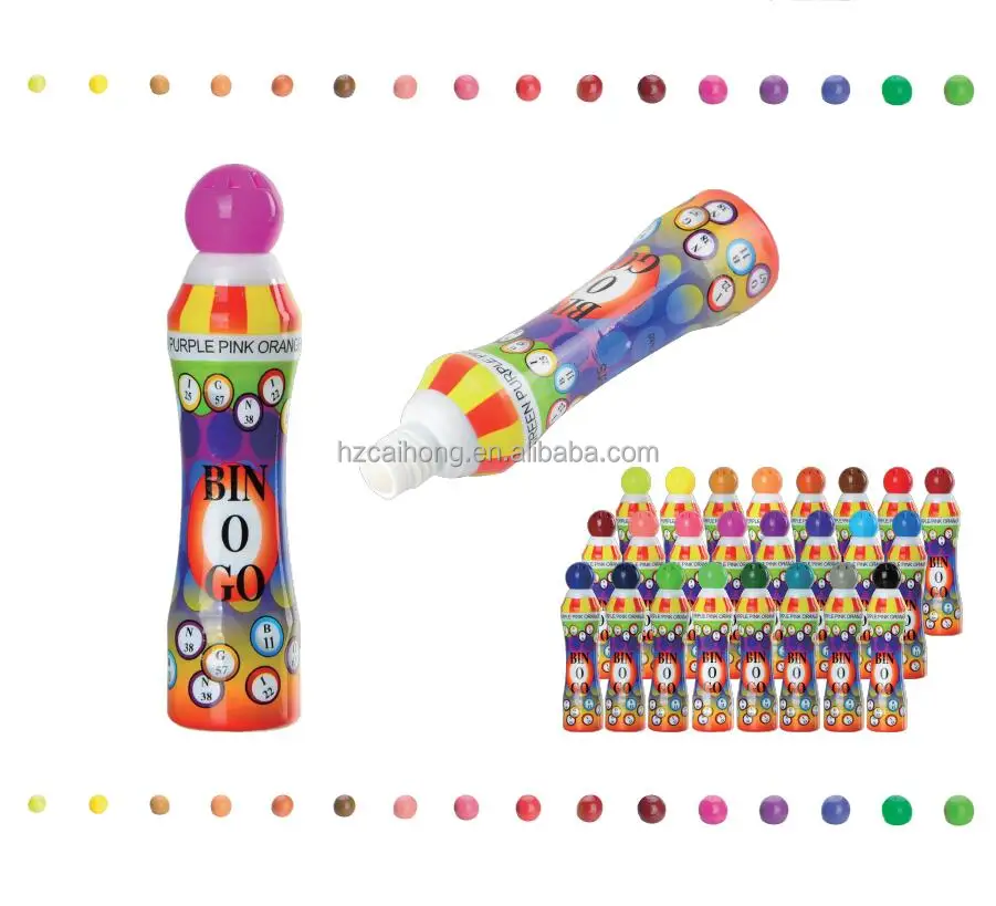 GOOD QUALITY Wholesale BINGO DAUBERS Dabbers 10mm Tip Dot Marker Pen CH-2809 D26*l137mm EN71 &ASTM 10/13 Mm Rainbow CN;ZHE 40ml