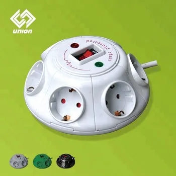 Surge Protection 6 Outlets European plug Germany Extension Socket  Power Strip  with Switch