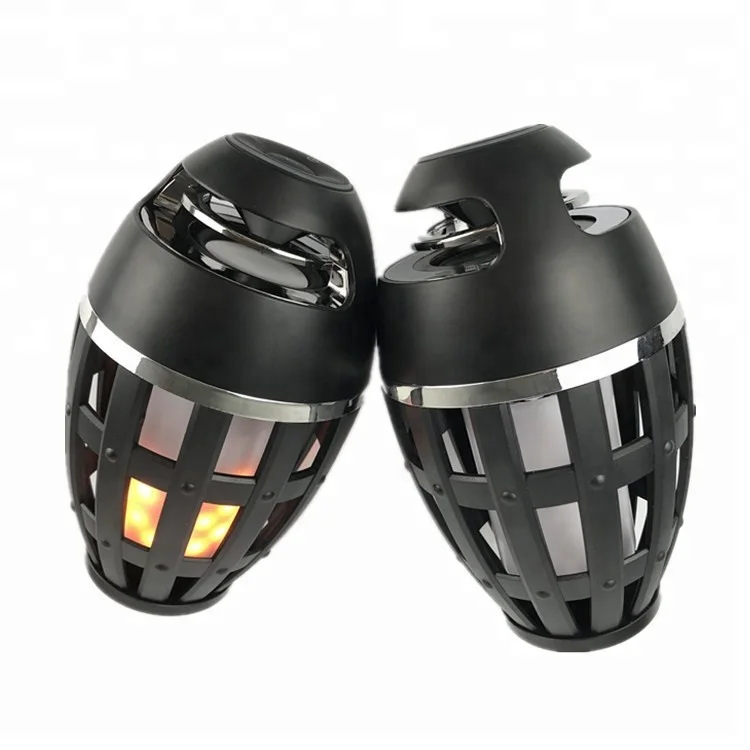 Alibaba best Sellers LED Flame Table Lamp Outdoor Portable BT Speaker &Torch Atmosphere Light