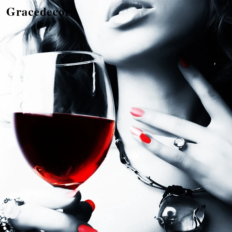 Art Home Decor Crystal Glass Famous Beautiful Woman Images Black And White Abstract Painting