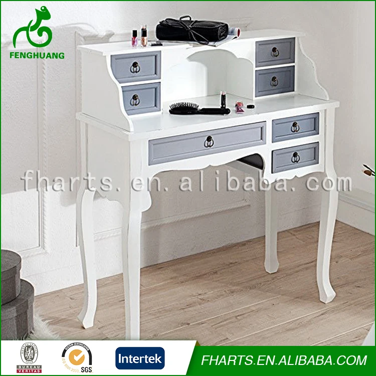 Французский Белый Деревянный 7 Ящика Дизайн Туалетный Столик Для Спальни