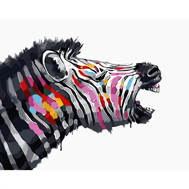 animal zebra canvas digital oil painting for bedroom