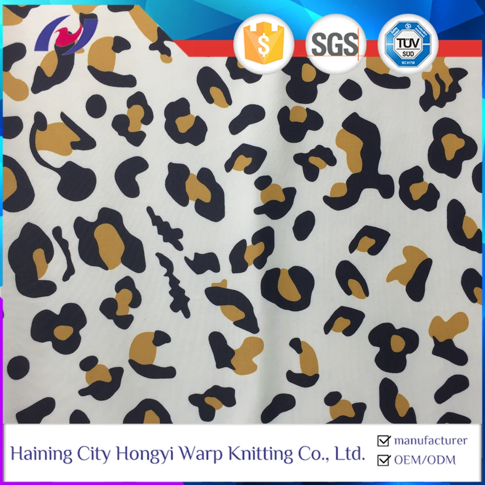 Leopard Print UPF 50 Polyester Spandex Swimwear Fabric