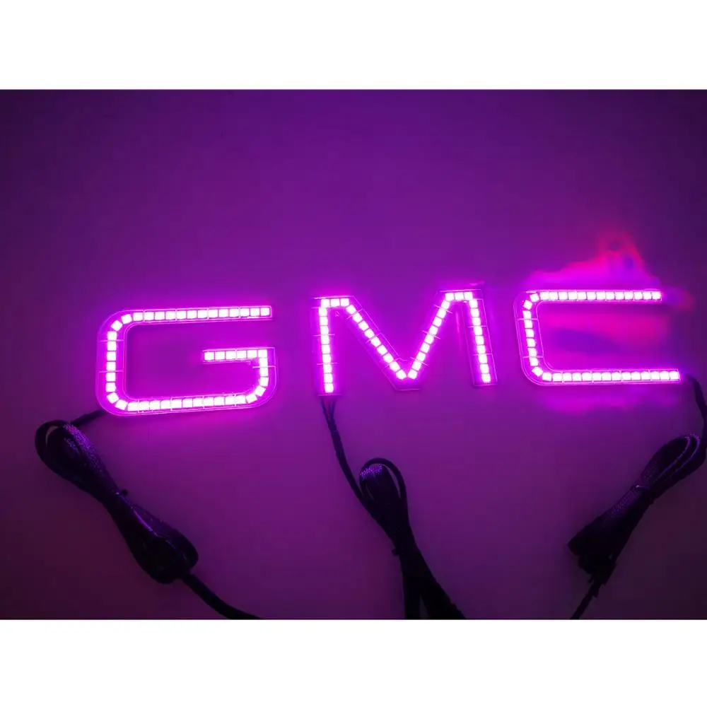 GMC Car logo led auto headlight chasing angel eyes halo rings fog headlight DC12/24V