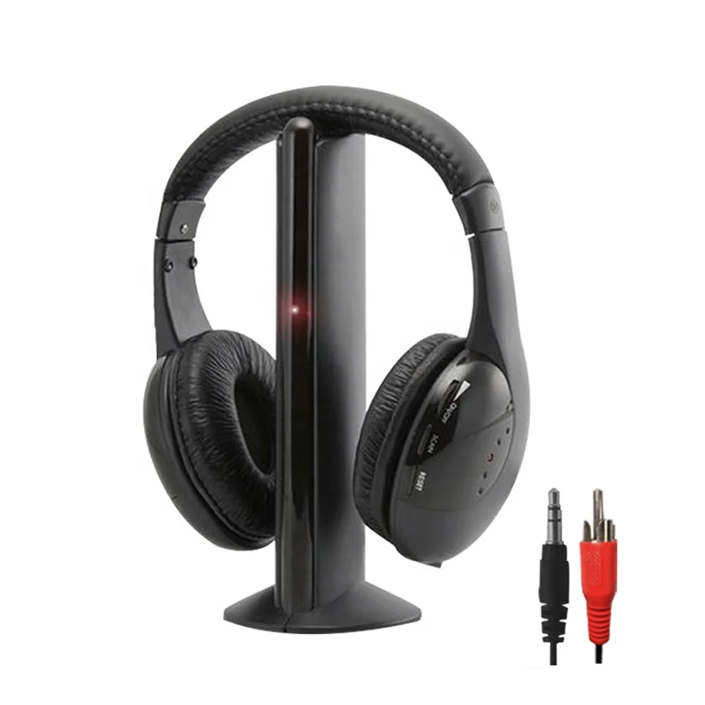 
Most popular cheap good quality surround sound TV cordless headphones 5 in 1 wireless headphone for wholesale 