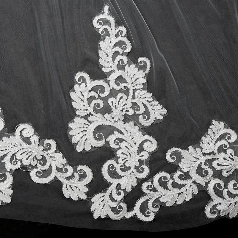 Оптовая продажа, свадебный аксессуар, мягкая кружевная фата длиной 3 метра в ширину