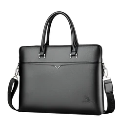 Мужской деловой портфель из ПУ кожи, молодежная сумка, вместительная сумка для ноутбука, мужская сумка через плечо, 2019