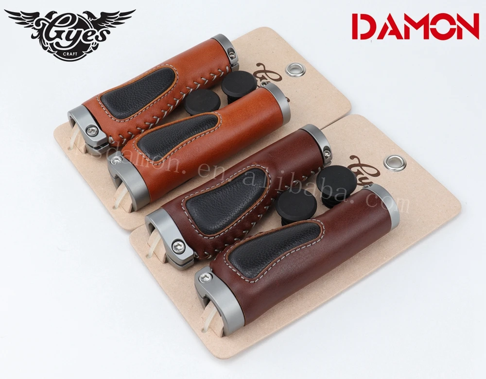 High Quality Gyes G-726U Cow Leather Retro Bicycle Handlebar Grips