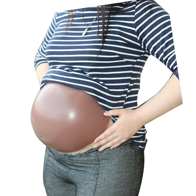 fake pregnancy belly Hot Selling Brown Silicone Artificial Belly Pregnant Belly for Crossdresser Wholesale