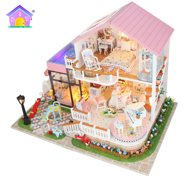 Wholesale wooden doll house furniture model with furniture best friend birthday wishes