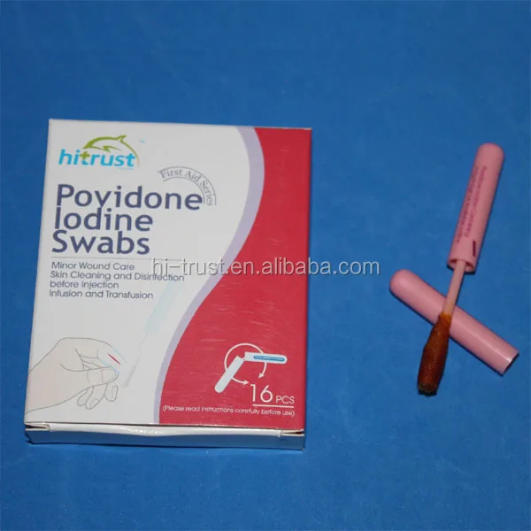 
Iodophor sterile Povidone Iodine Liquid Filled Cotton Swabs 