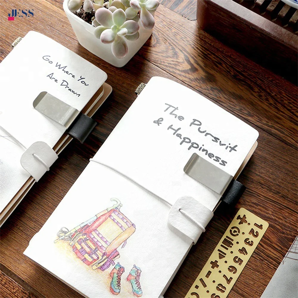 Записная книжка для путешественников, из кожи с листьями