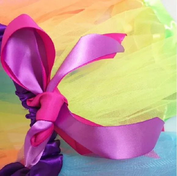 Girls Rainbow Puffy  Tutu Skirt  dress  for Party