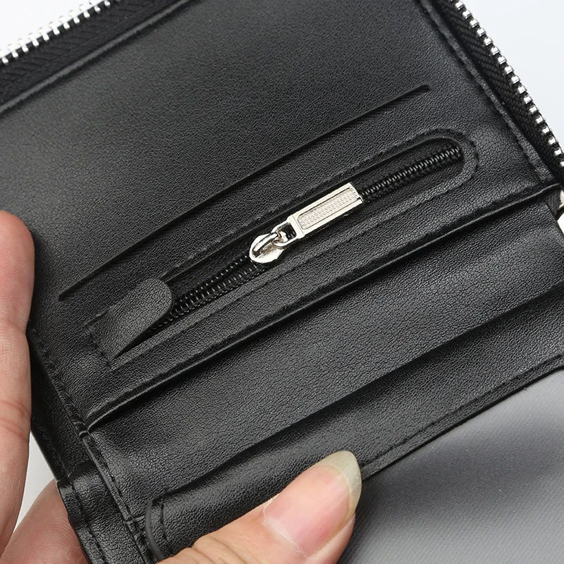 Горячая Распродажа Baellerry короткий вертикальный мужской бумажник на молнии, держатель для карт водительских прав мужской бумажник из искусственной кожи